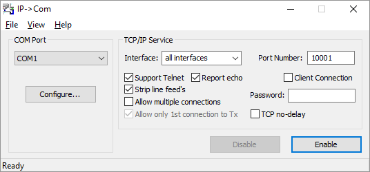 IP->Com GUI